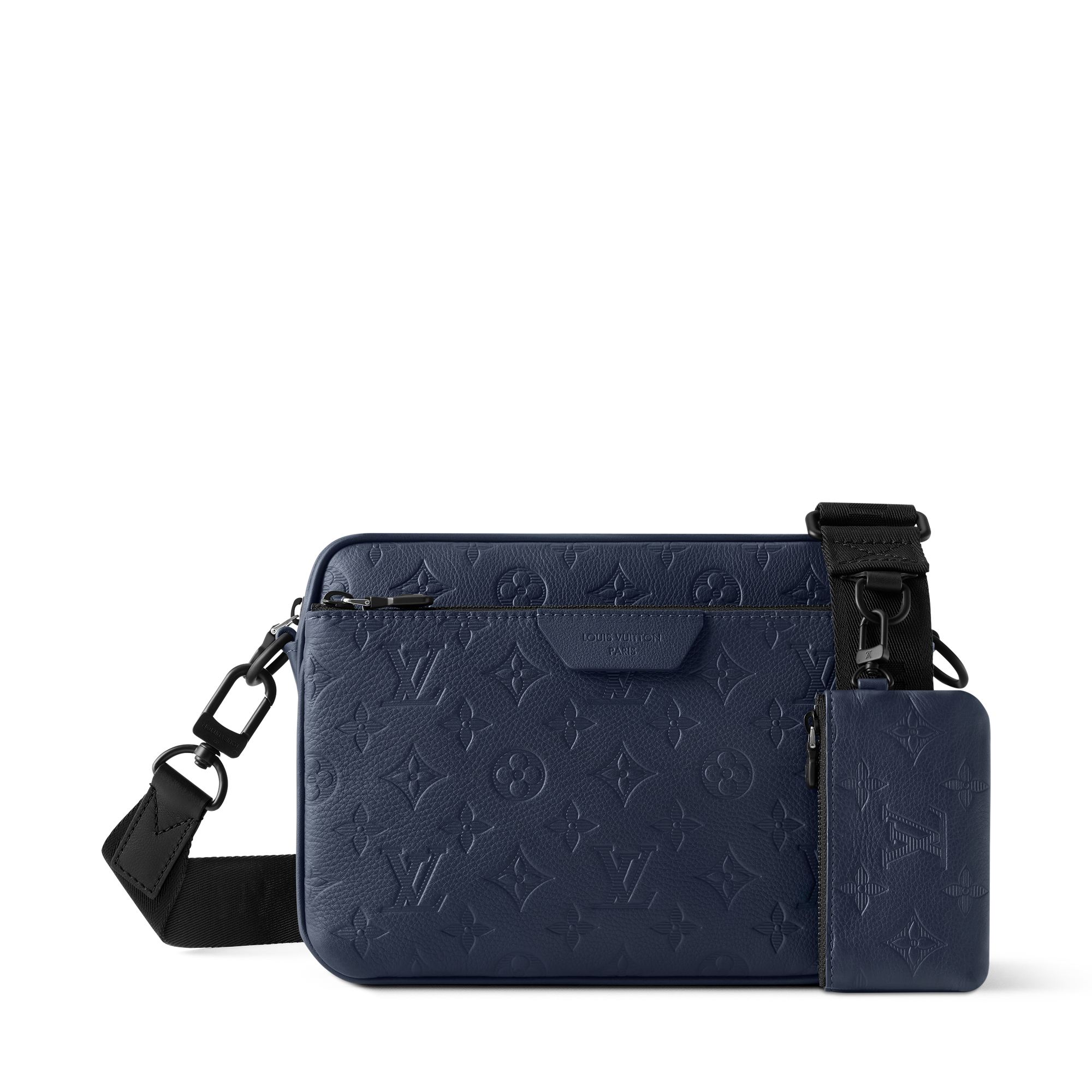 Trio Messenger Bag - Luxury Monogram Shadow Leather Green | LOUIS